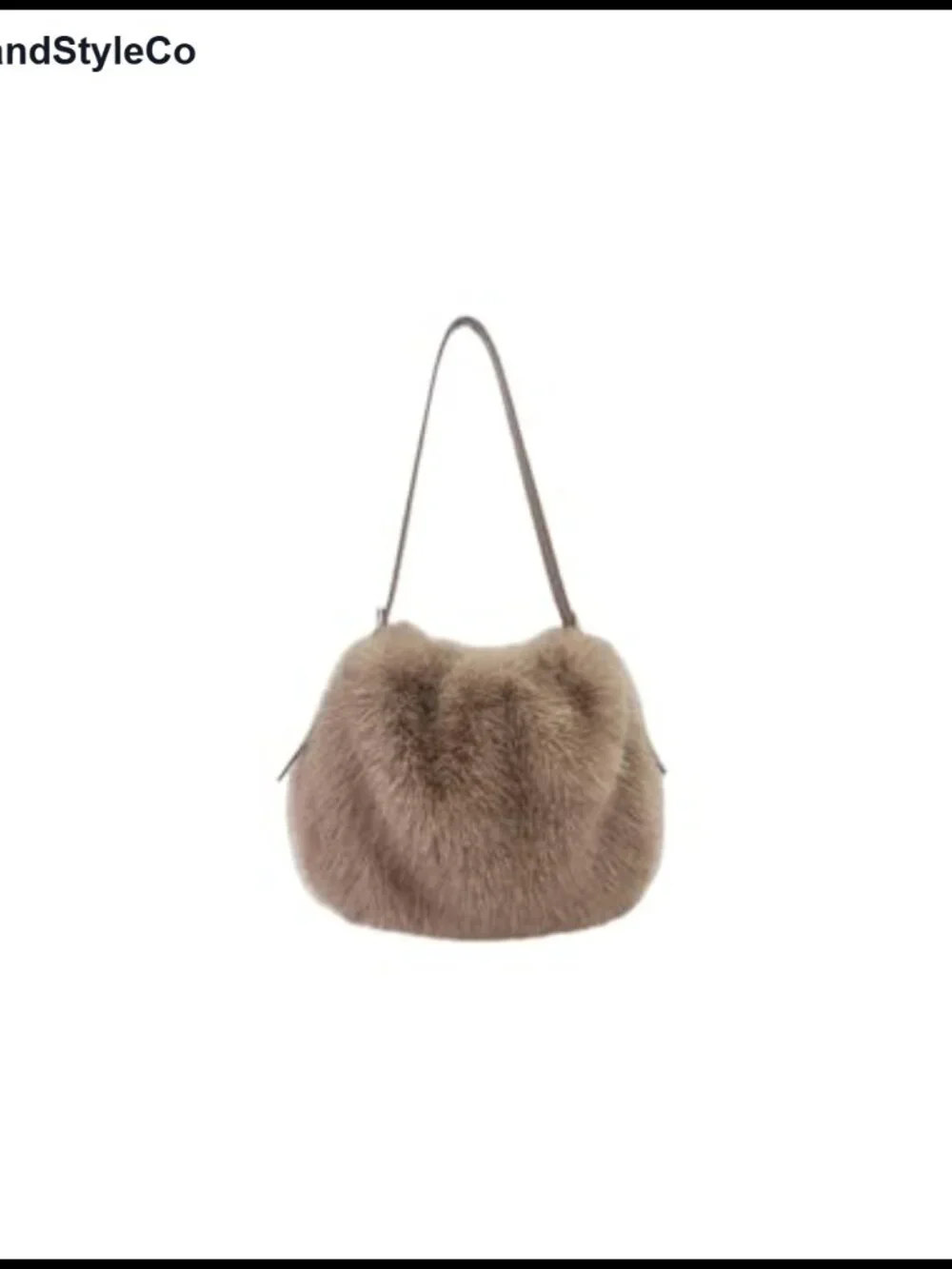 Small Faux Fox Fur Hobo Bag Furry Adjustable Strap Shoulder Bag Plush Purse